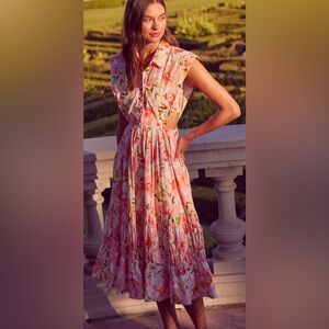 Misa Los Angeles Floral Pink Dress